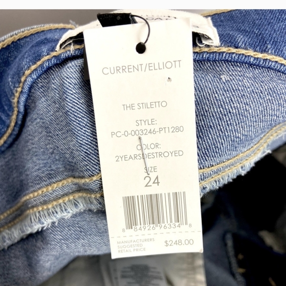 NWT Current Elliott The Stiletto 2 Year Destroy Stretch - Picture 11 of 13